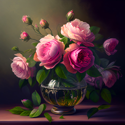 优雅复古粉色玫瑰花束摄影图