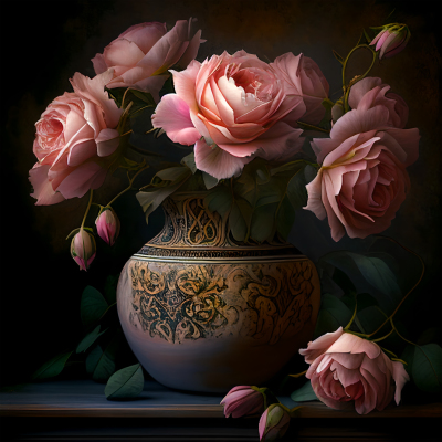 精美装饰粉色玫瑰花束图片