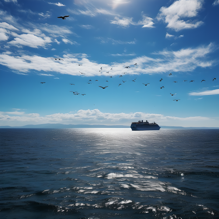 碧波荡漾的大海风光摄影版权图片下载