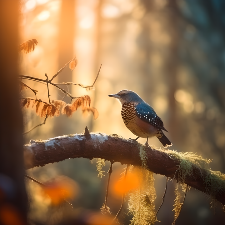 森林早鸟捕食昆虫摄影图版权图片下载