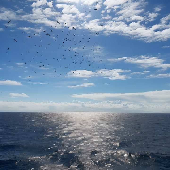 一望无际的大海自然风光摄影版权图片下载