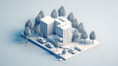 城市景观建筑3D图标摄影