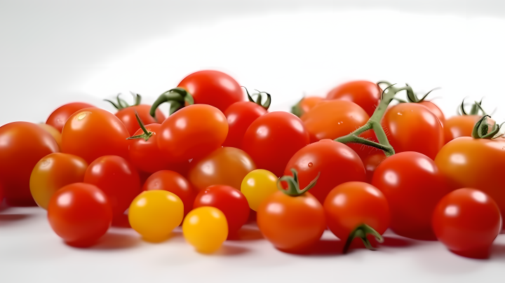 明亮色彩清晰逼真的番茄蔬菜白底摄影版权图片下载