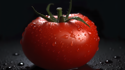 水珠晶莹的红番茄图片