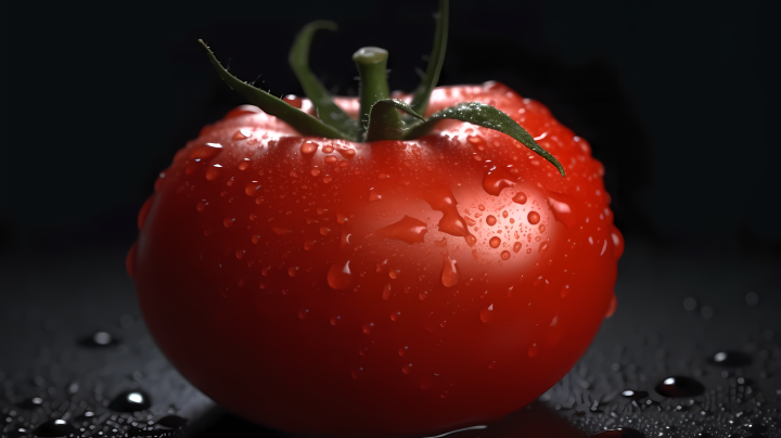 水珠晶莹的红番茄版权图片下载