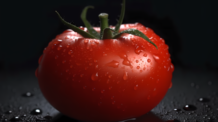 水珠晶莹的红番茄图片