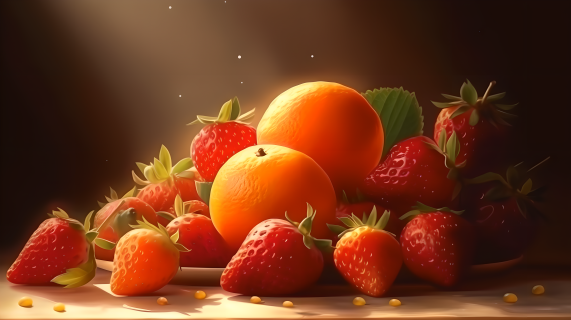 红色草莓新鲜水果摄影图片