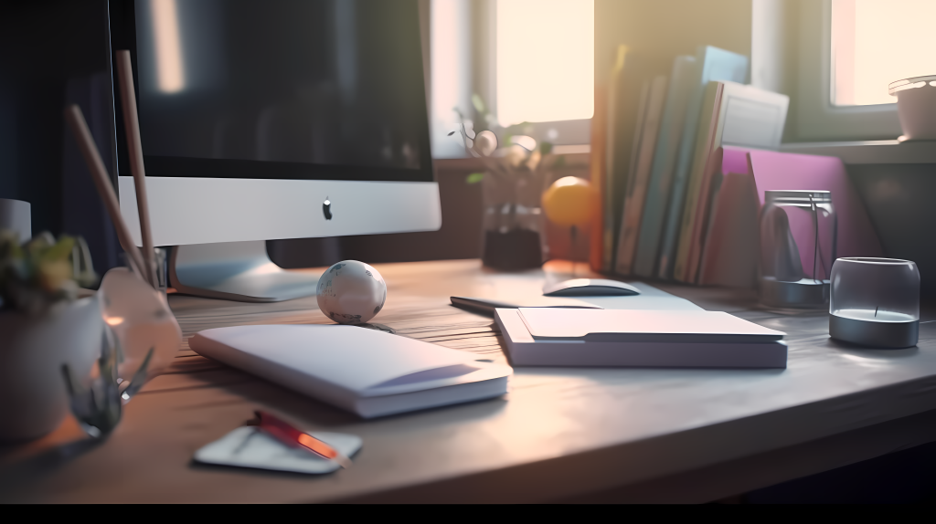 明亮室内电脑桌装饰摄影图片高清图版权图片下载