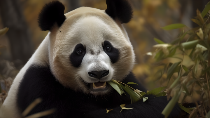 大熊猫吃竹子摄影版权图片下载