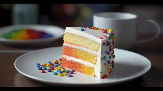 白色彩虹豆蛋糕摄影
