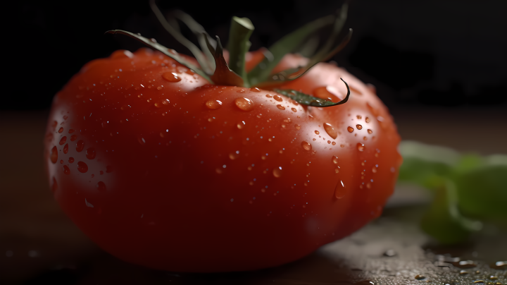 水滴晶莹的红番茄摄影版权图片下载