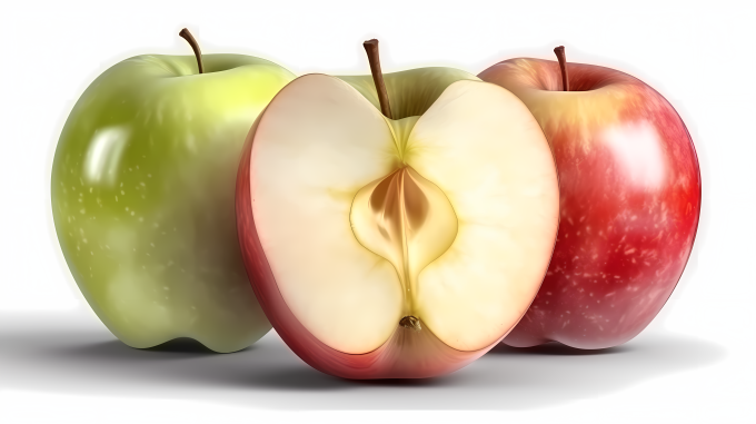 彩色白底苹果摄影