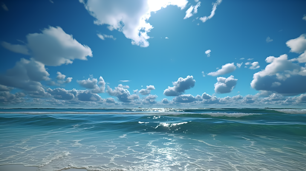 海滩上的晴朗天空版权图片下载