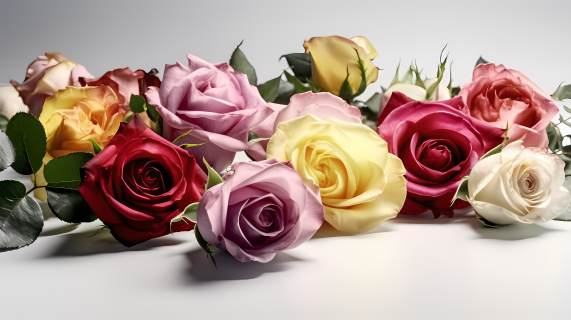 五颜六色的玫瑰花高清图