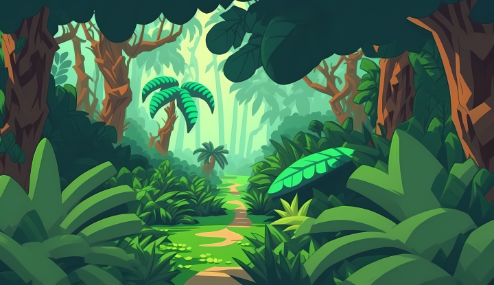游戏中的绿色丛林高清图版权图片下载
