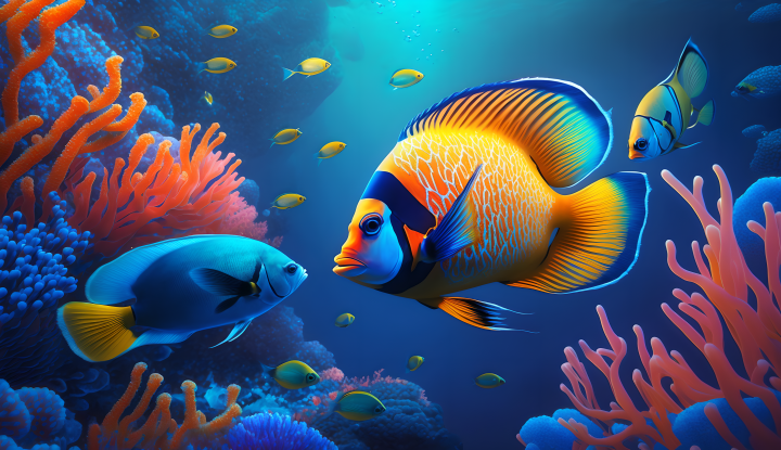 色彩明亮的热带鱼高清图版权图片下载