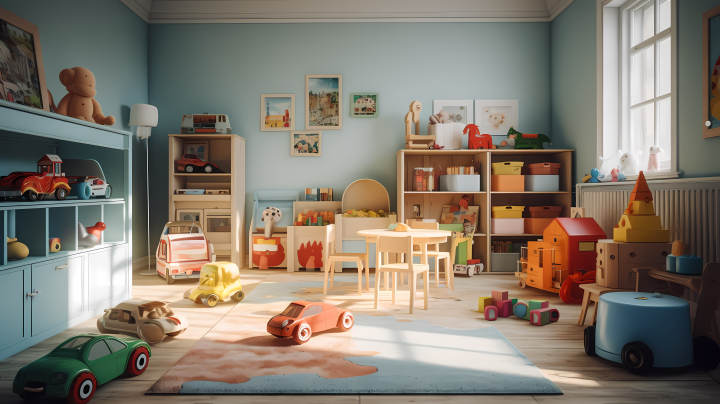 儿童房室内装饰玩具摄影版权图片下载