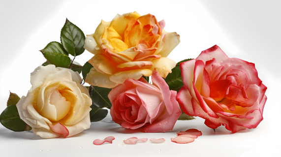 黄色玫瑰和粉色玫瑰高清图