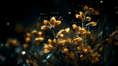 夜色中的金银花浓香图片