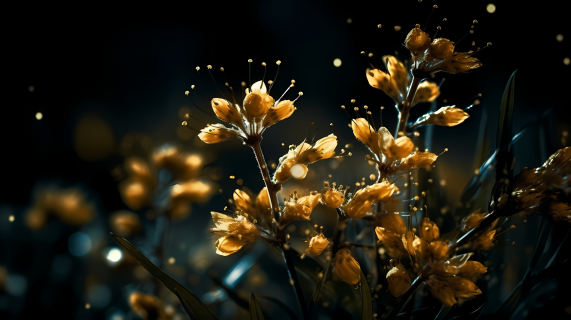 夜色中的金银花浓香图片