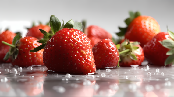 鲜艳多汁的草莓