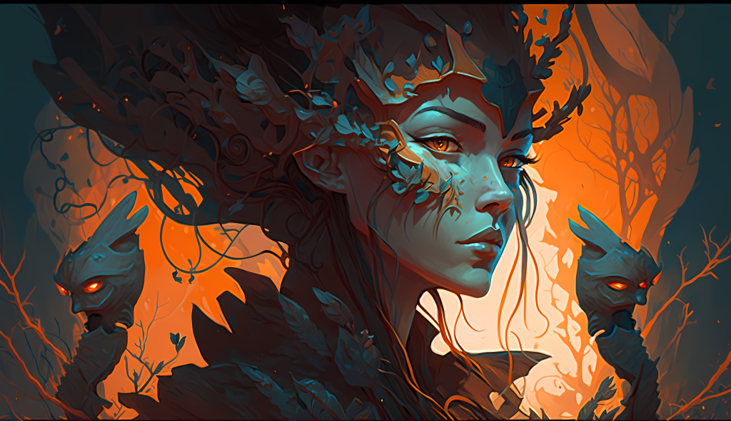 虚幻美学美女与蛇2D摄影