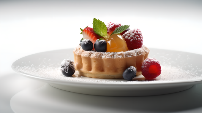 小巧甜点白色背景摄影图片