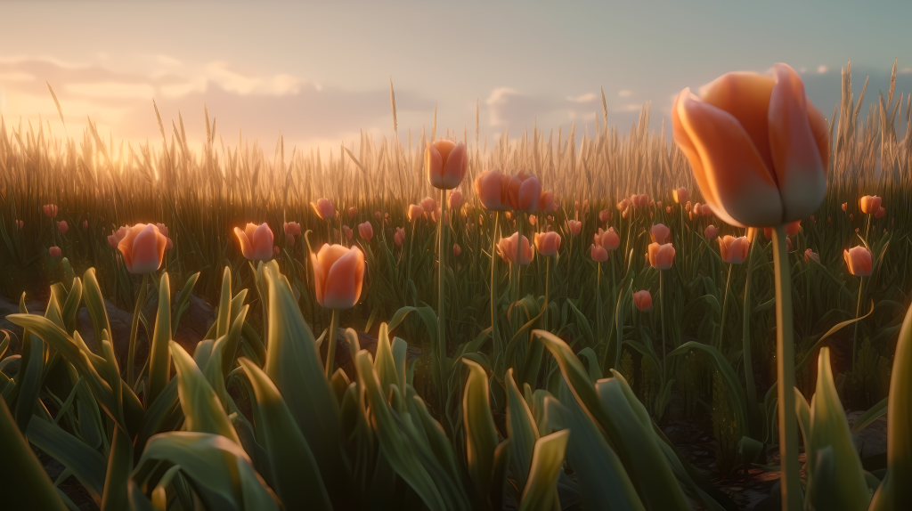 日出下的粉色花海高清图版权图片下载