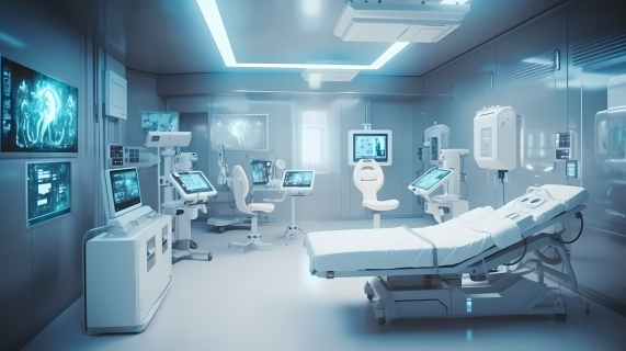 黑科技蓝色医疗监护室高清图