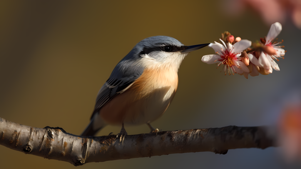 欧亚山雀停歇在樱桃树上版权图片下载
