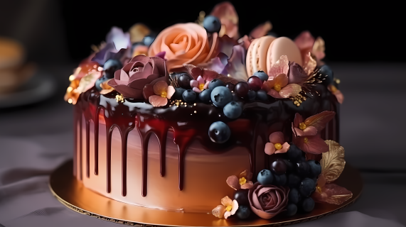 美食甜点生日蛋糕摄影图片