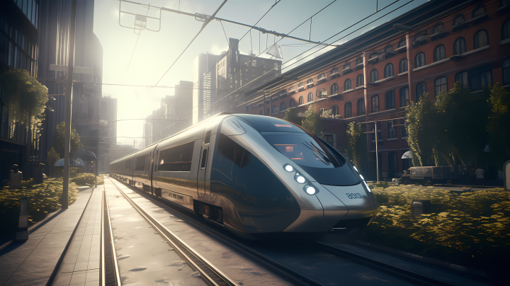 未来城市高速列车高清壁纸版权图片下载