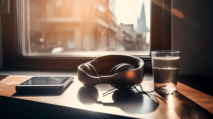 阳光下的办公摆件图片