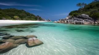 清新夏日度假海滩摄影