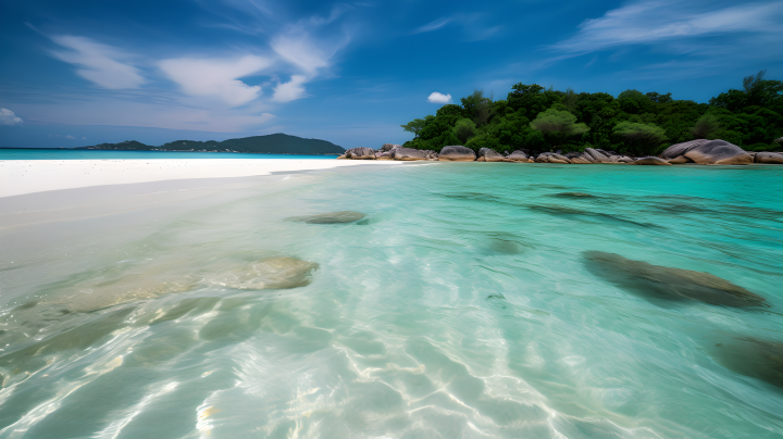 阳光度假海岛沙滩高清图版权图片下载