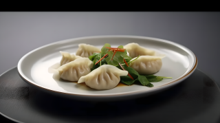 手工大馅饺子盘图片