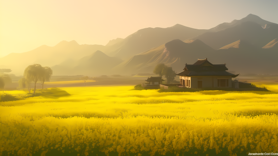 千里迢迢黄油菜美景图