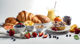 营养丰盛的早餐美食摄影图片