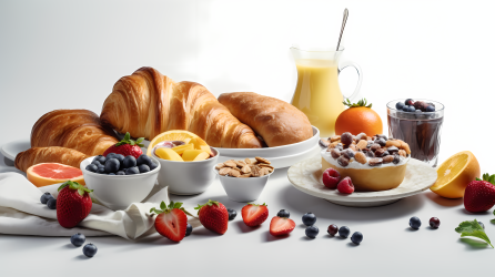营养丰盛的早餐美食摄影图片