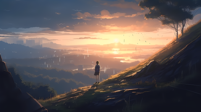 美轮美奂夕阳西下风景摄影高清图