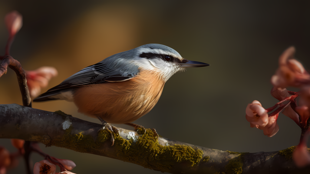 欧亚红背山雀在树枝上摄影图片