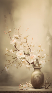 梅花花瓶中国风背景图片