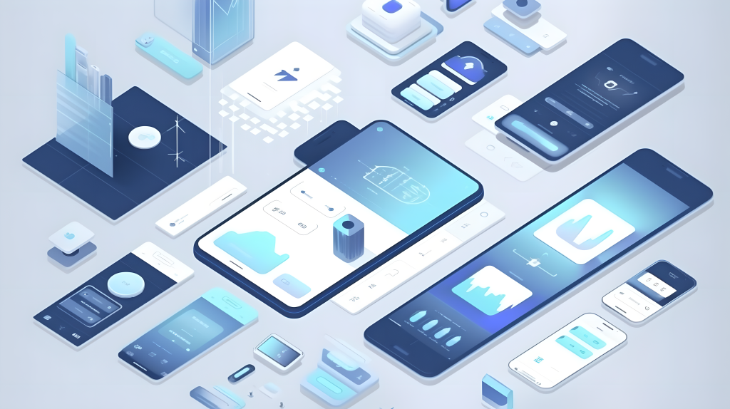 天蓝色移动应用界面模拟集合高清图