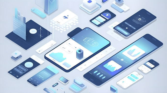 天蓝色移动应用界面模拟集合高清图