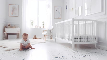 白色婴儿房摄影图片