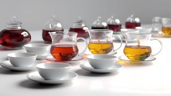 明亮色彩高清茶具摄影图片