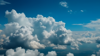 天蓝白云晴空万里自然风景图