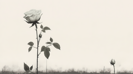 黑白玫瑰简约摄影图