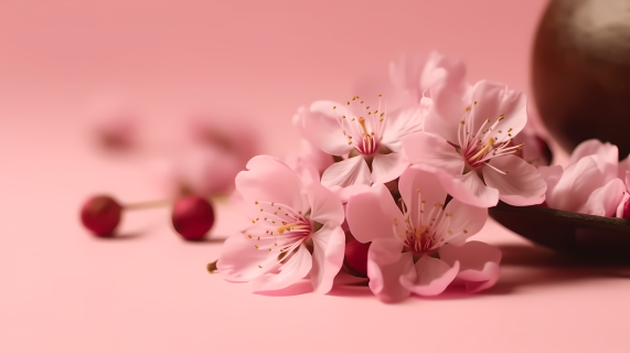 樱花粉色背景摄影图片