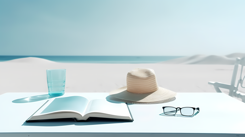 清新海边白色桌面摄影版权图片下载